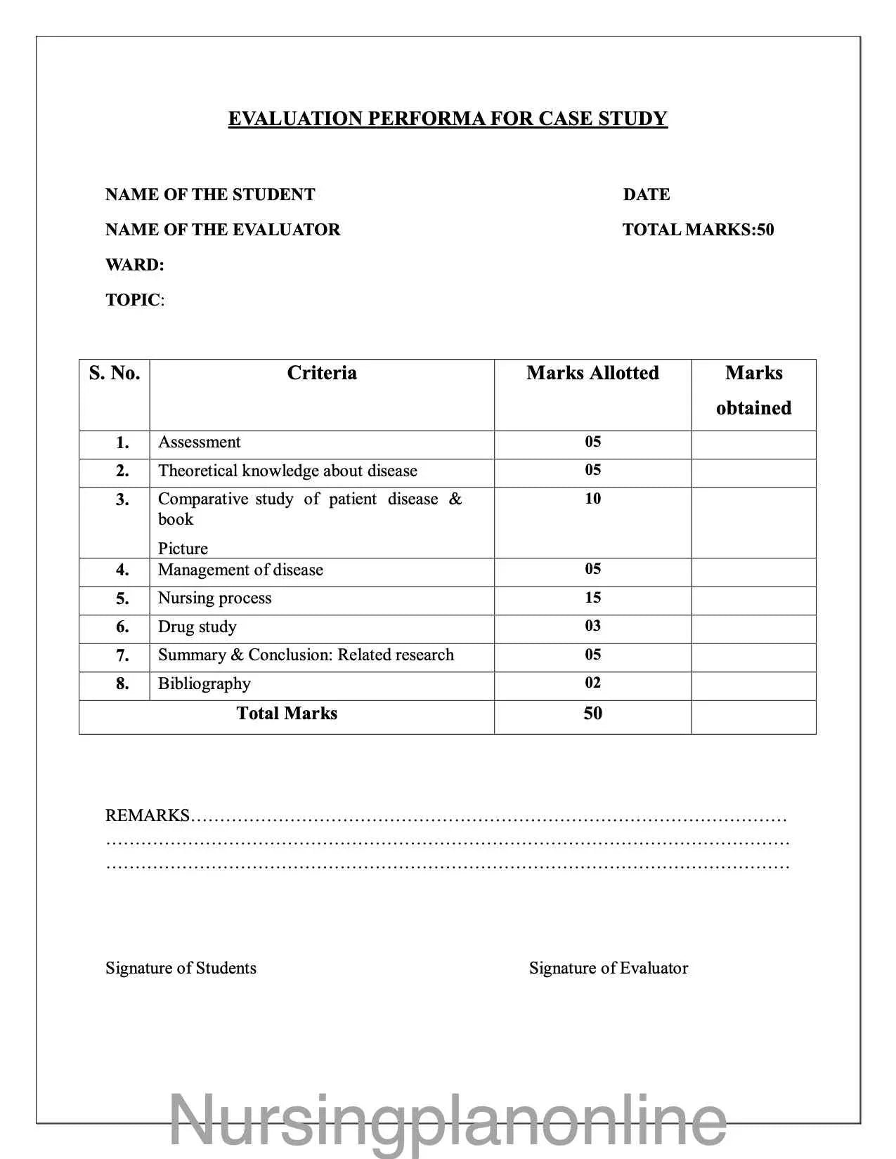 Effective Case Study Format for Presenting Research Results - Nursing Plan Online