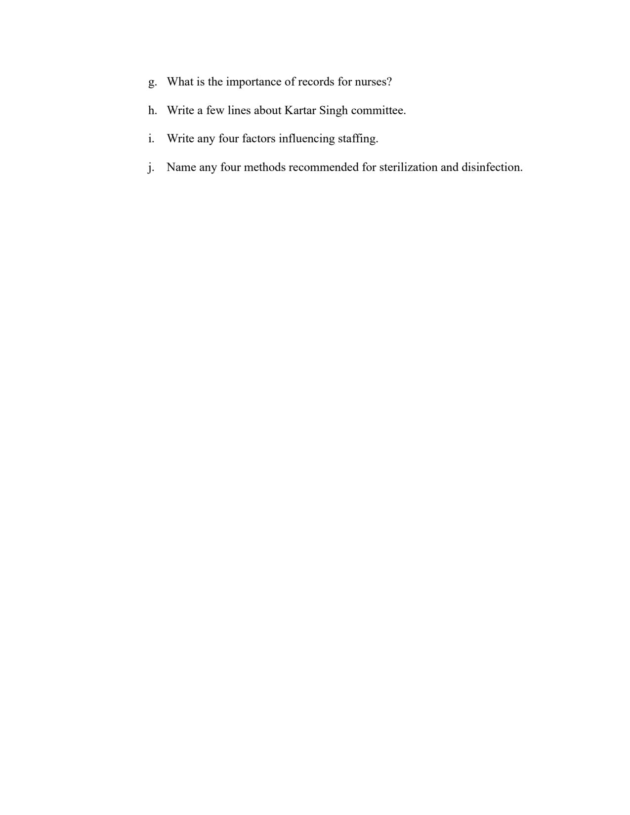 QUESTION PAPER- NURSING MANAGEMENT AND ADMINISTRATION