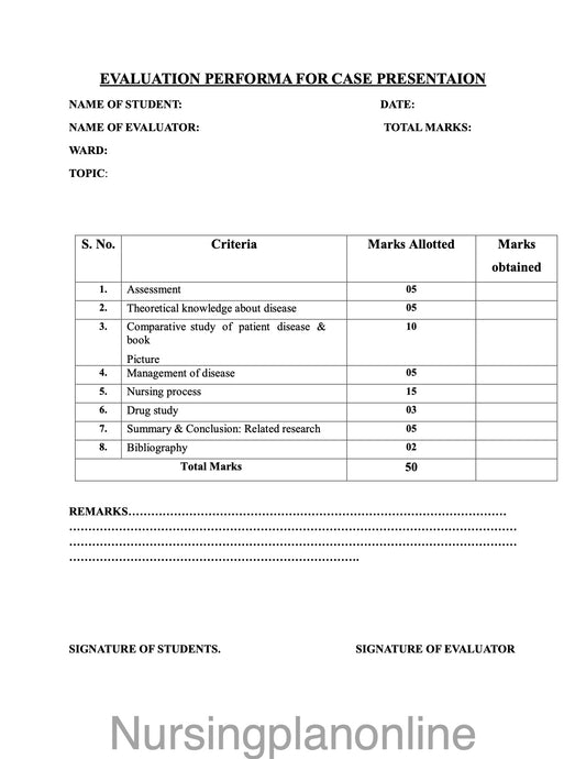 FORMAT-CASE PRESENTATION - Nursing Plan Online