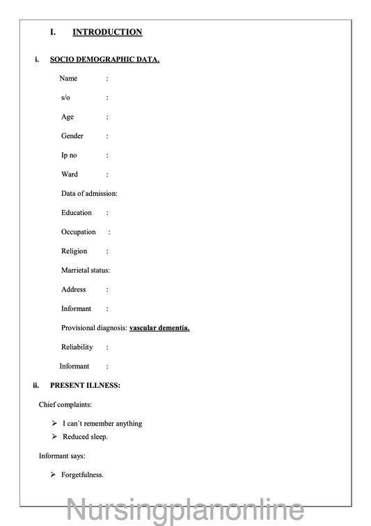 CASE STUDY- DEMENTIA