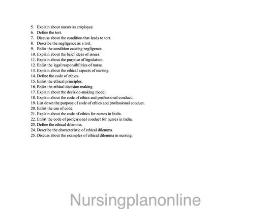 LESSON PLAN ON LEGAL AND ETHICAL ASPECTS IN NURSING - Nursing Plan Online
