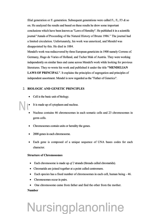 NOTES ON GENETIC COUNSELING - Nursing Plan Online