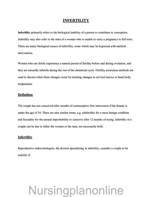NOTES- INFERTILITY