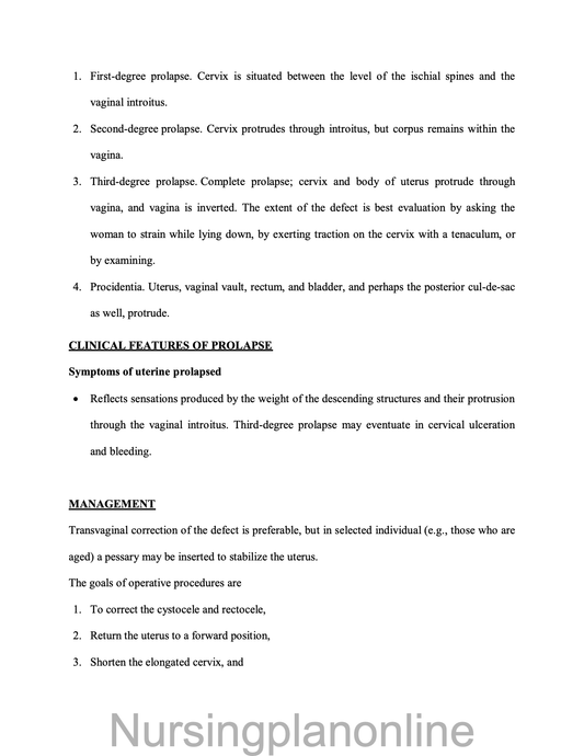 NOTES- UTERINE DISPLACEMENT