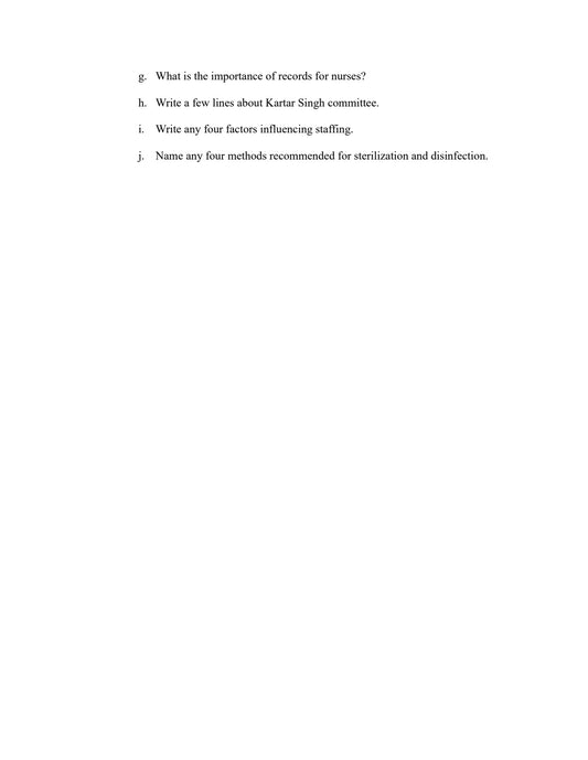 QUESTION PAPER- NURSING MANAGEMENT AND ADMINISTRATION