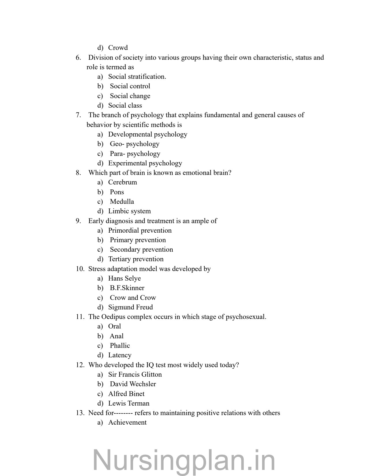 QUESTION PAPER- APPLIED SOCIOLOGY AND APPLIED PSYCHOLOGY