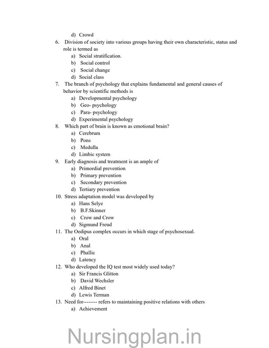 QUESTION PAPER- APPLIED SOCIOLOGY AND APPLIED PSYCHOLOGY