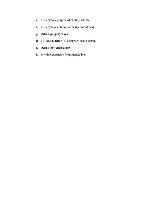 QUESTION PAPER- NURSING MANAGEMENT AND ADMINISTRATION