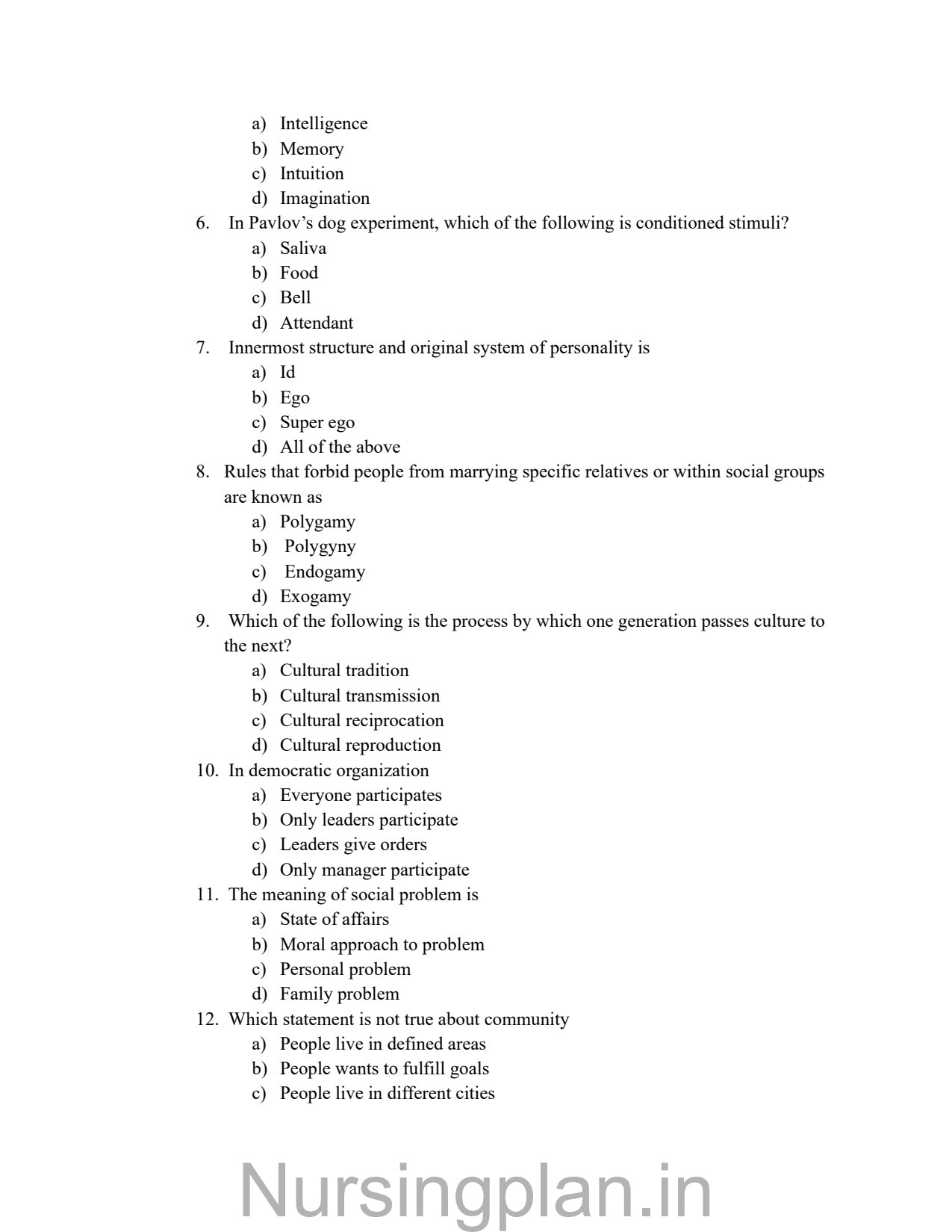 QUESTION PAPER- APPLIED SOCIOLOGY AND APPLIED PSYCHOLOGY